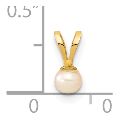 14K Yellow Gold Pink Freshwater Cultured Pearl Pendant – view 3