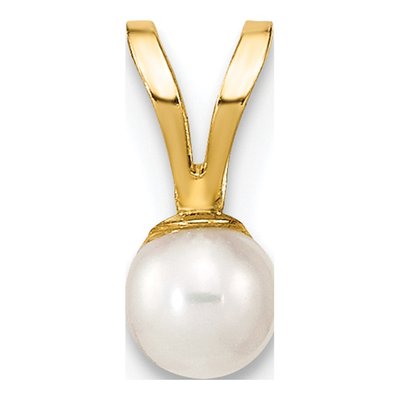14K Yellow Gold Freshwater Cultured Pearl Round Pendant