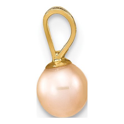 14K Yellow Gold Pink Freshwater Cultured Pearl Pendant – view 2