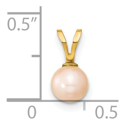 14K Yellow Gold Pink Freshwater Cultured Pearl Pendant – view 3