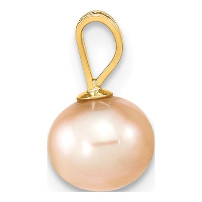 14K Yellow Gold Pink Freshwater Cultured Pearl Pendant – view 2