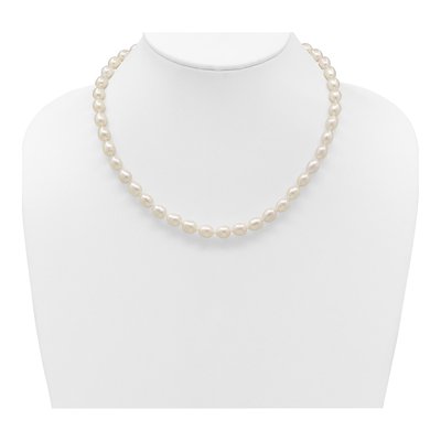 14K Yellow Gold Freshwater Cultured Pearl Rice Necklace – view 4