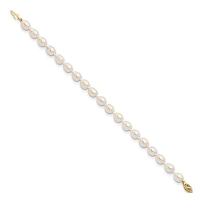 14K Yellow Gold Freshwater Cultured Pearl Rice Bracelet – view 2