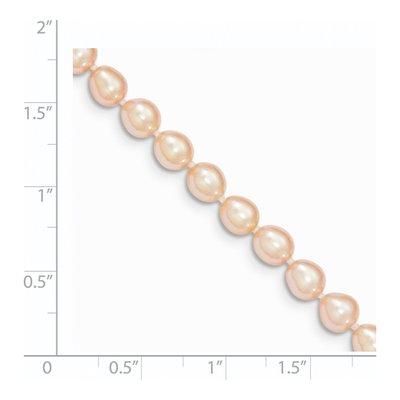 14K Yellow Gold Pink Freshwater Cultured Pearl Rice Bracelet – view 2