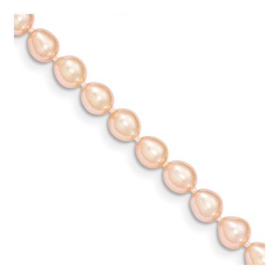 14K Yellow Gold Pink Freshwater Cultured Pearl Rice Bracelet