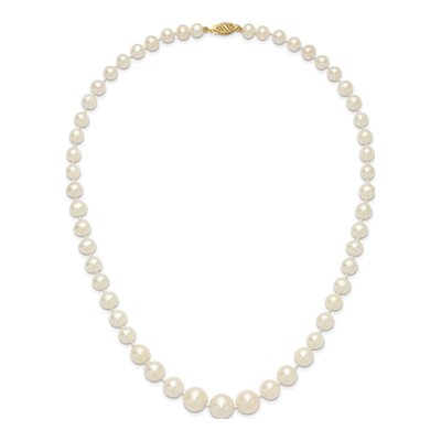 14K Yellow Gold Freshwater Cultured Pearl Graduated Necklace – view 5