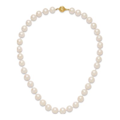 14K Yellow Gold Freshwater Cultured Pearl Near-Round Necklace – view 6