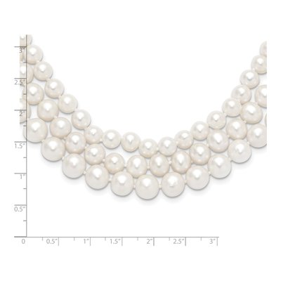 14K Yellow Gold Freshwater Cultured Pearl 3-Strand Necklace – view 2