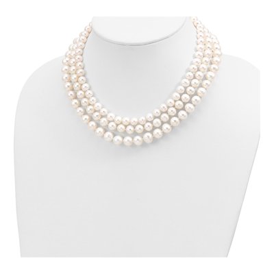 14K Yellow Gold Freshwater Cultured Pearl 3-Strand Necklace – view 3