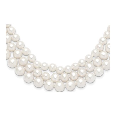 14K Yellow Gold Freshwater Cultured Pearl 3-Strand Necklace
