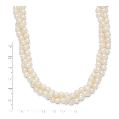 14K Yellow Gold Freshwater Cultured Pearl 3-Strand Necklace – view 4