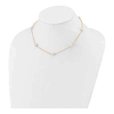 14K Yellow Gold Freshwater Cultured Pearl 7-Station Necklace – view 4