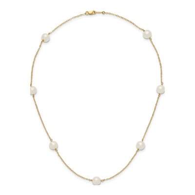 14K Yellow Gold Freshwater Cultured Pearl 7-Station Necklace – view 5