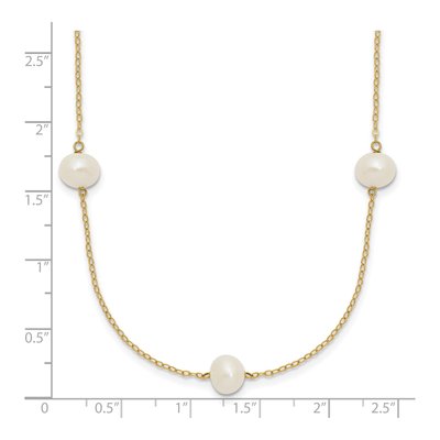 14K Yellow Gold Freshwater Cultured Pearl 7-Station Necklace – view 6