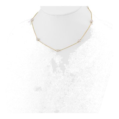 14K Yellow Gold Freshwater Cultured Pearl 7-Station Necklace – view 4