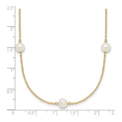 14K Yellow Gold Freshwater Cultured Pearl 7-Station Necklace – view 6