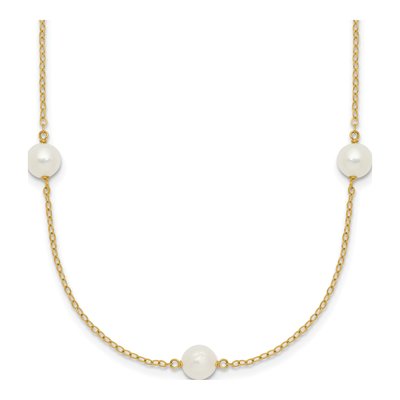 14K Yellow Gold Freshwater Cultured Pearl 7-Station Necklace