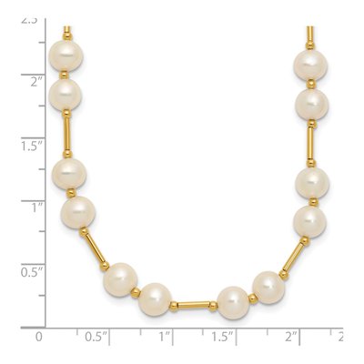 14K Yellow Gold Freshwater Cultured Pearl Near-Round Beaded Necklace – view 3