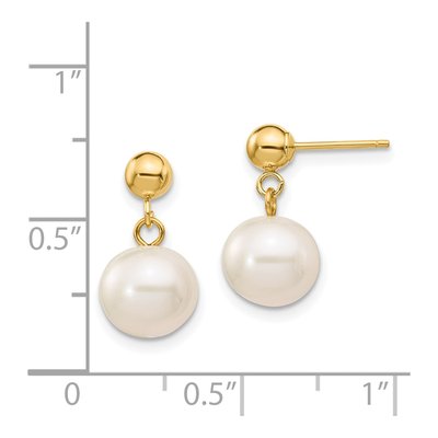 14K Yellow Gold Freshwater Cultured Pearl Dangle Earrings – view 4