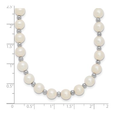 14K White Gold Freshwater Cultured Pearl Near-Round Beaded Necklace – view 3