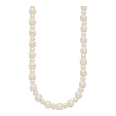 14K White Gold Freshwater Cultured Pearl Near-Round Necklace – view 2