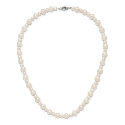 14K White Gold Freshwater Cultured Pearl Near-Round Necklace – view 5