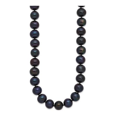 14K White Gold Black Freshwater Cultured Pearl Necklace – view 2