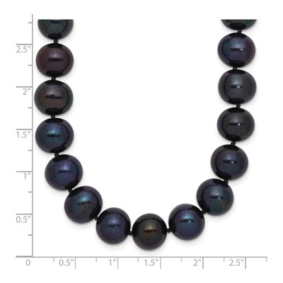 14K White Gold Black Freshwater Cultured Pearl Necklace – view 3