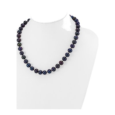 14K White Gold Black Freshwater Cultured Pearl Necklace – view 4
