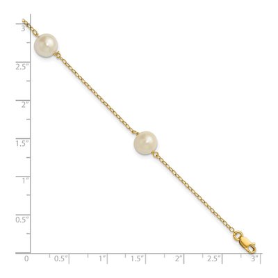 14K Yellow Gold Freshwater Cultured Pearl 3-Station Bracelet – view 3