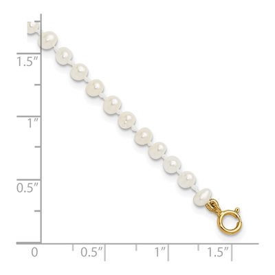 14K Yellow Gold Freshwater Cultured Pearl Girls' Bracelet – view 3