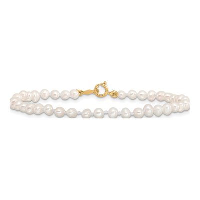 14K Yellow Gold Freshwater Cultured Pearl Girls' Bracelet – view 5