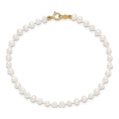 14K Yellow Gold Freshwater Cultured Pearl Girls' Bracelet – view 6