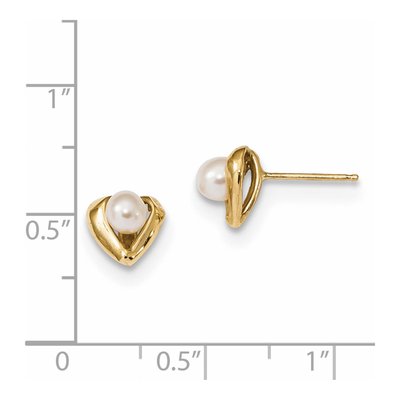 14K Yellow Gold Freshwater Cultured Pearl Rice Stud Earrings – view 2