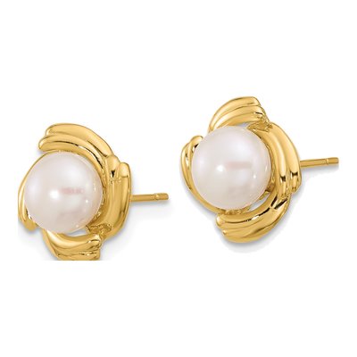 14K Yellow Gold Freshwater Pearl Earring & Pendant Set – view 3