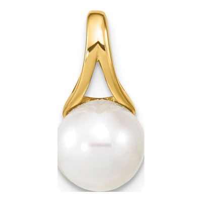 14K Yellow Gold Freshwater Cultured Pearl Round Pendant
