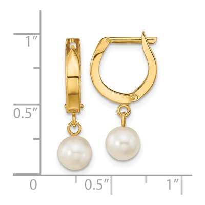 14K Yellow Gold Akoya Cultured Pearl Dangle Earrings – view 4