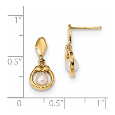 14K Yellow Gold Freshwater Pearl Dangle Earrings – view 2