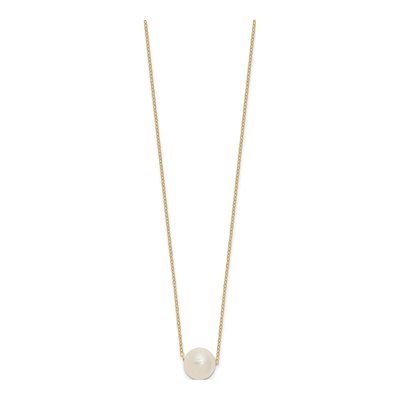 14K Yellow Gold Freshwater Cultured Pearl Semi-Round Cable Necklace – view 3