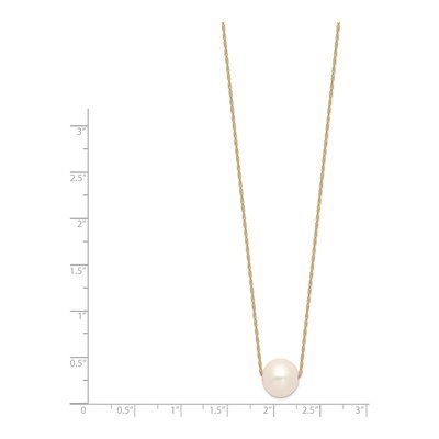 14K Yellow Gold Freshwater Cultured Pearl Semi-Round Cable Necklace – view 4