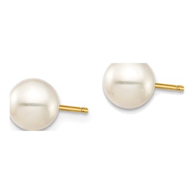 14K Gold Black & White Pearl Stud Earrings Set – view 2