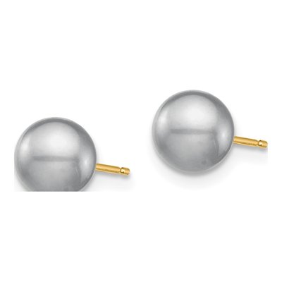 14K Gold Freshwater Pearl Stud Earrings, 3 Pair Set – view 4