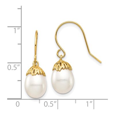 14K Yellow Gold Freshwater Cultured Pearl Dangle Earrings – view 4