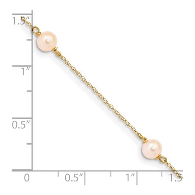 14K Yellow Gold Pink Freshwater Cultured Pearl Girls' Bracelet – view 3