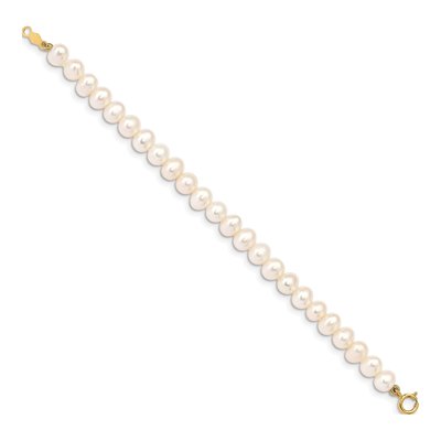 14K Yellow Gold Freshwater Cultured Pearl Girls' Bracelet – view 2