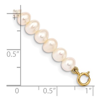 14K Yellow Gold Freshwater Cultured Pearl Girls' Bracelet – view 3
