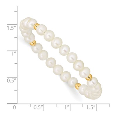 14K Yellow Gold Freshwater Cultured Pearl Girls' Stretch Bracelet – view 3