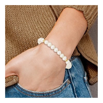 14K Yellow Gold Freshwater Cultured Pearl Girls' Stretch Bracelet – view 5
