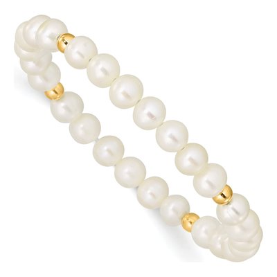 14K Yellow Gold Freshwater Cultured Pearl Girls' Stretch Bracelet