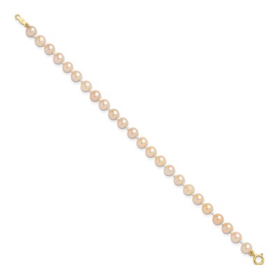 Girls' 14K Gold Pink Pearl Bracelet & Earrings Set – view 6